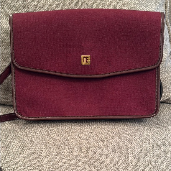 Vintage Pierre Balmain Burgundy Crossbody Bag